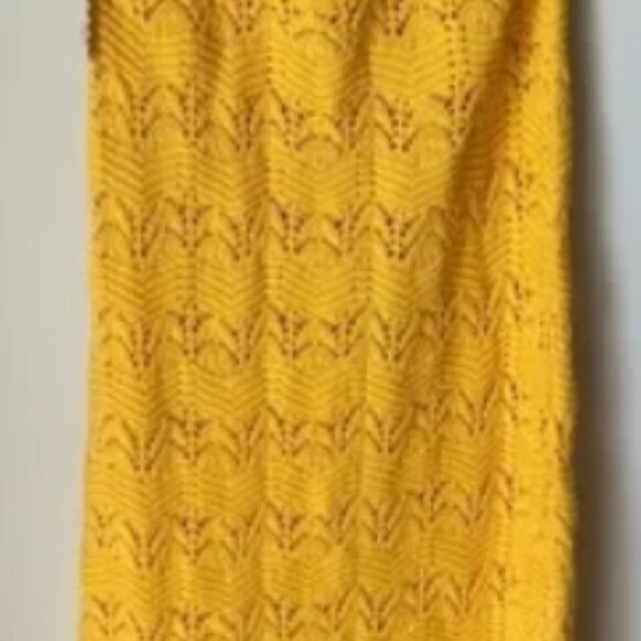 😎House of Harlow 1960 Yellow Daffodil Crocheted Maxi Dress Size: S NWT - Picture 11 of 14